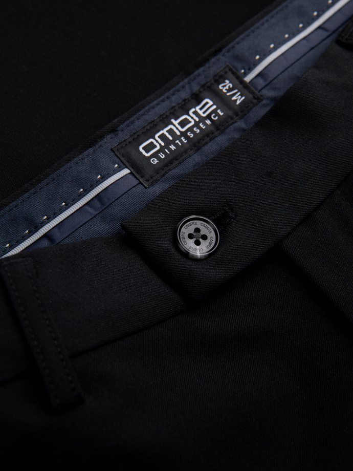 Spodnie męskie eleganckie chino SLIM FIT - czarne V4 OM-PACP-0191