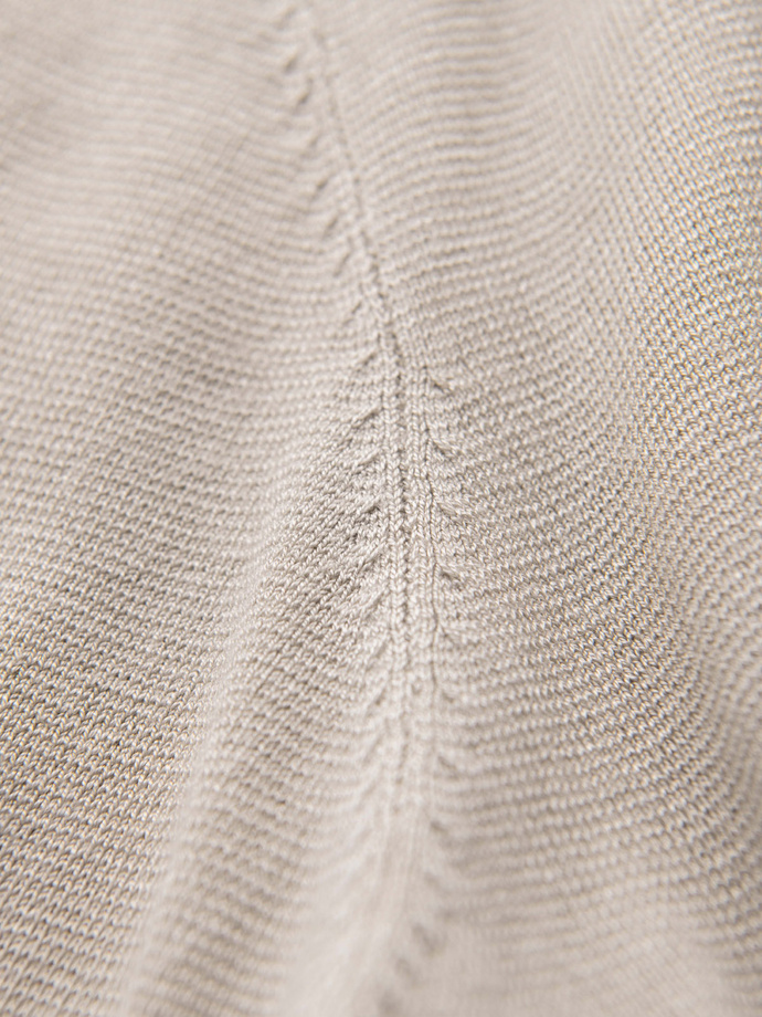 Men's sweater with round neckline in stretch knit with classic weave - beige V3 OM-SWSW-0183