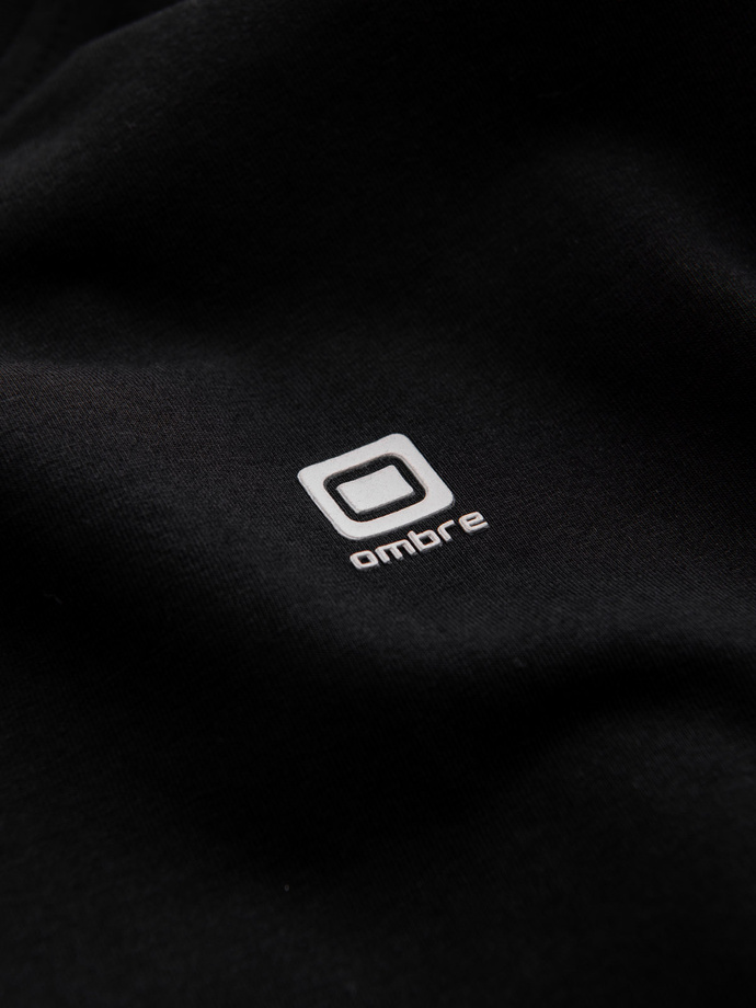 Men's signature elastane longsleeve with round neckline - black V3 OM-LSCL-0102