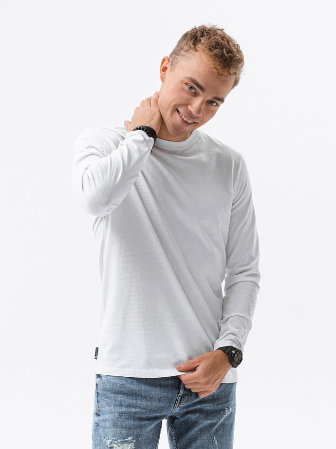 Men's plain longsleeve - white L138