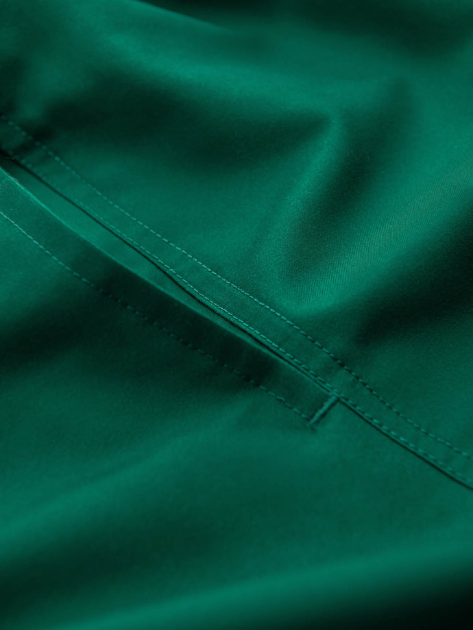 Men's two-tone ribbed swim shorts - dark green V3 OM-SRBS-0141