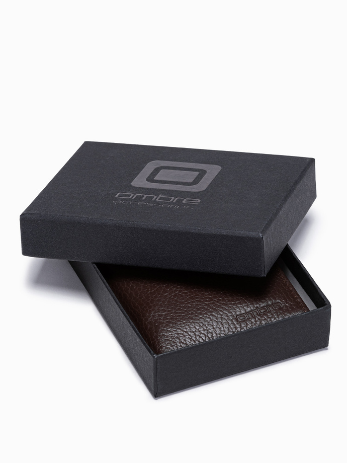 Portfel męski skórzany - brązowy A608