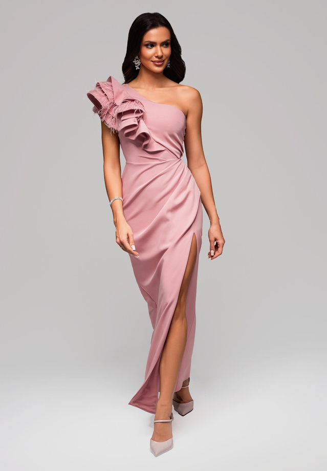 Sukienka wieczorowa LA-OM-DLR005 Regular Fit różowy