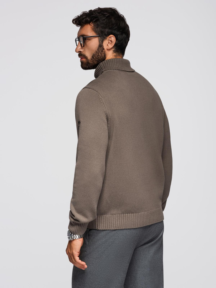 Golf men's knitted sweater - gray-brown V1 OM-SWTN-0163