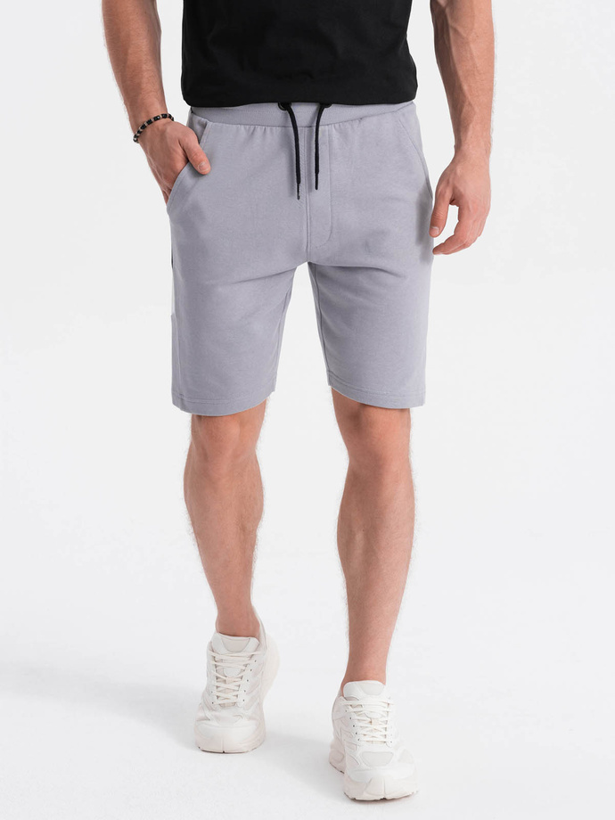 Men's sweat shorts with leopard stripes - gray V9 W359