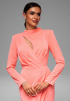 LA-OM-DLR083 Regular Fit raspberry evening dress