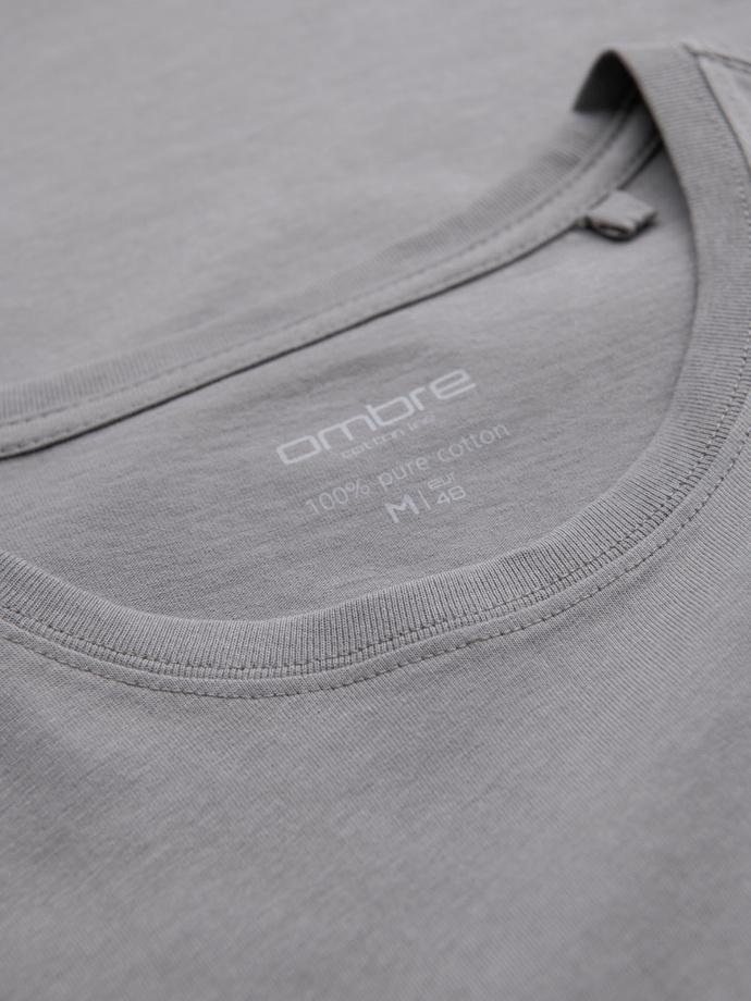 Men's classic cotton BASIC T-shirt - grey V3 OM-TSBS-0236