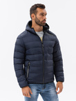 Men's mid-season quilted jacket - dark grey C451