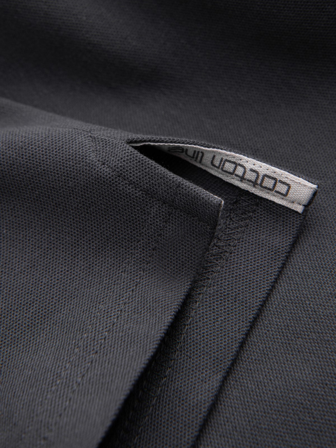 BASIC men's single color pique knit polo shirt - graphite V3 OM-POBS-0100