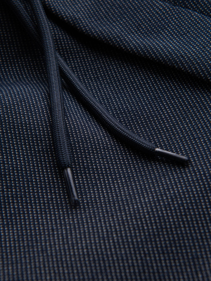 Casualowe męskie szorty SLIM FIT z dzianiny żakardowej – granatowe V1 OM-SRCS-0168