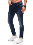Spodnie męskie cargo P1408 - jeansowe