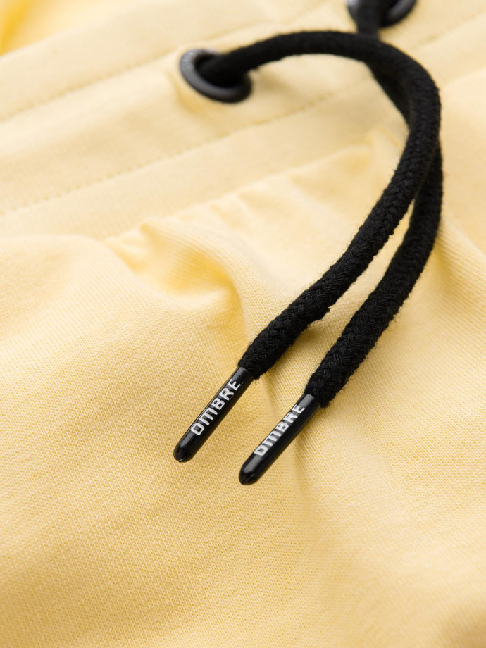 Szorty męskie dresowe z lampasem - żółte V1 W359