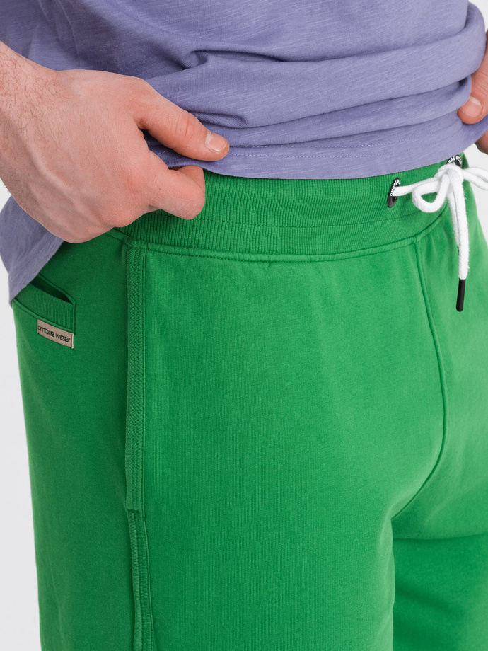 Men's rounded leg sweat shorts - green V4 OM-SRSK-0105