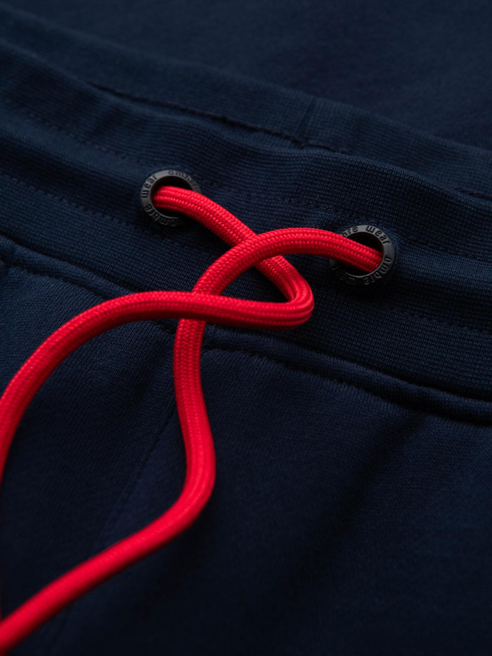 Men's sports jogger pants with stripes - navy blue V3 OM-PASK-0284