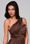 Evening dress LA-OM-DLR252 brown