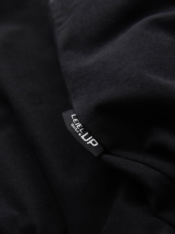 Men's cotton LOOSE FIT t-shirt with round neckline - black V1 OM-TSBC-0234