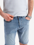 Denim men's shorts with a classic cut - light blue V2 OM-SRDS-0171