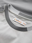 Men's t-shirt with elastane with colored sleeves - gray V4 OM-TSCT-0176