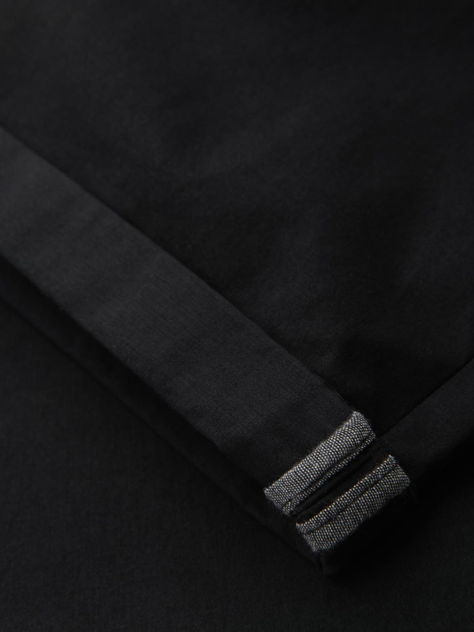 Classic men's chino shorts with rolled up leg - black V9 OM-SRCS-0197