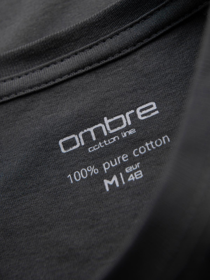 Men's classic cotton BASIC T-shirt - graphite V15 OM-TSBS-0236