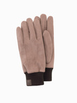 Men's eco-suede gloves with welt - brown V2 OM-ACGL-0112