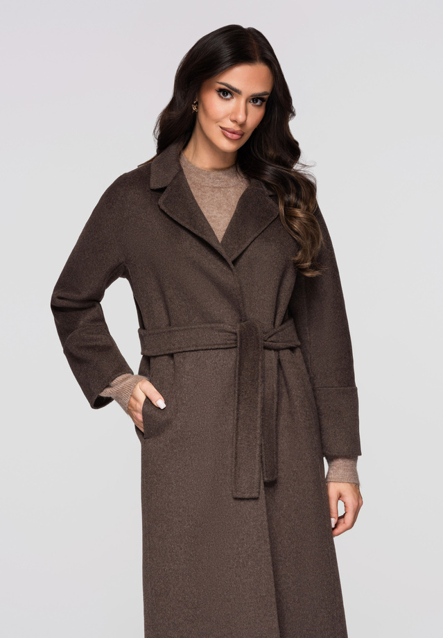 Płaszcz damski LARICA OW-COLC-0109 v3 - coffee