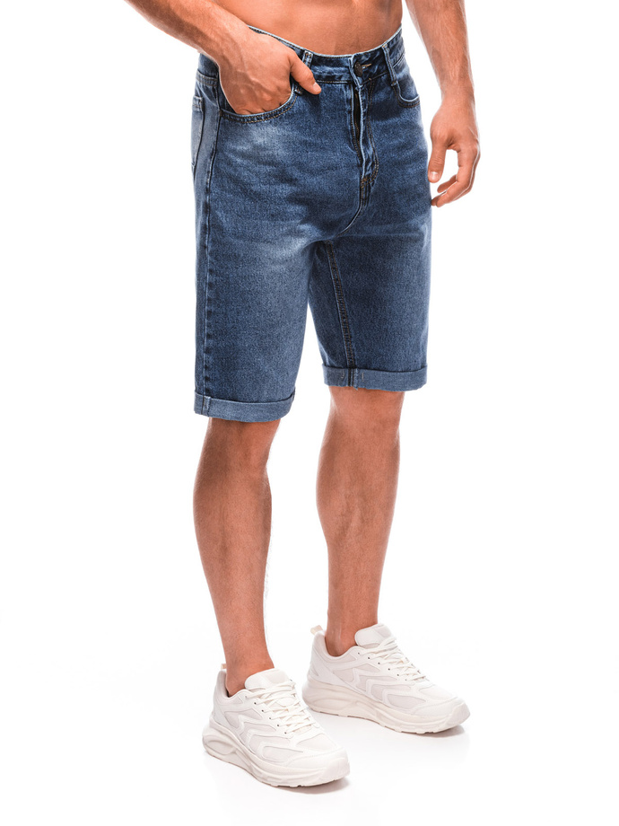 Krótkie spodenki męskie jeansowe W480 - niebieskie