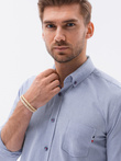 Men's shirt with long sleeves - blue K643