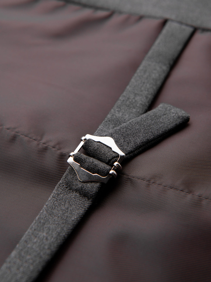 Men's suit vest with classic detailing and lining - graphite V3 OM-BLZV-0142