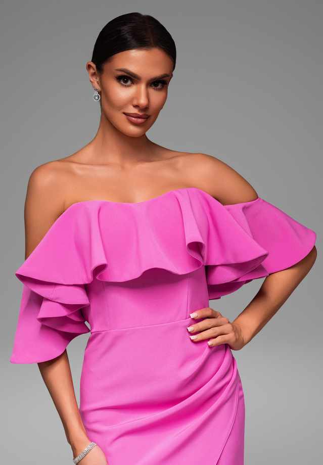 Evening dress LA-OM-DLR065 - fuchsia