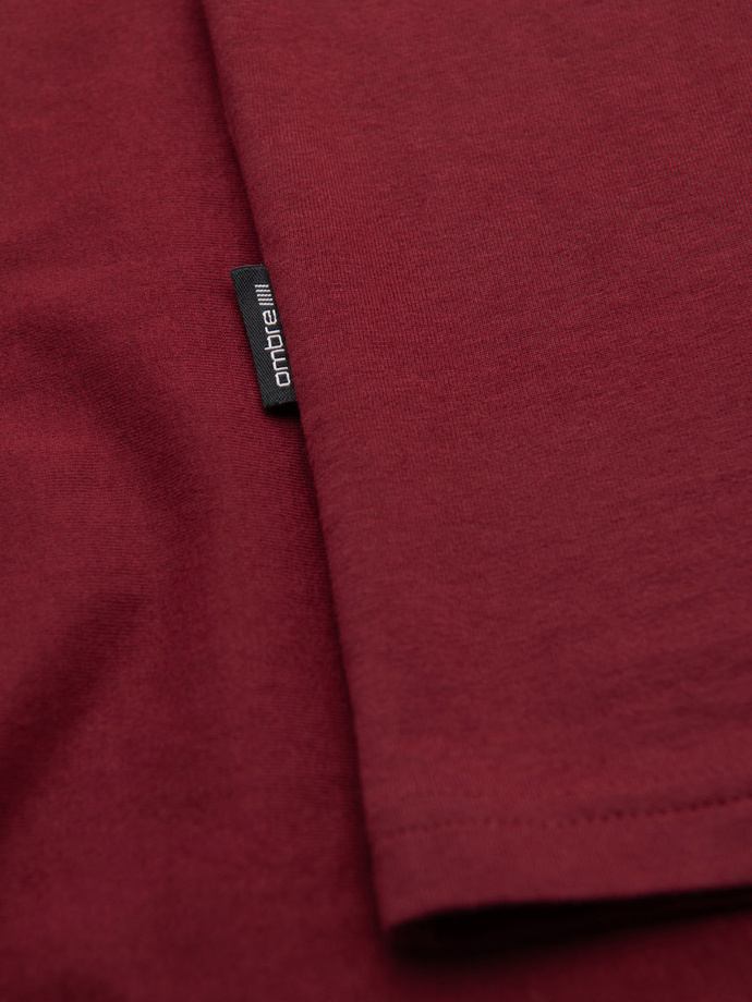 Classic BASIC men's cotton T-shirt - maroon V16 OM-TSBS-0236