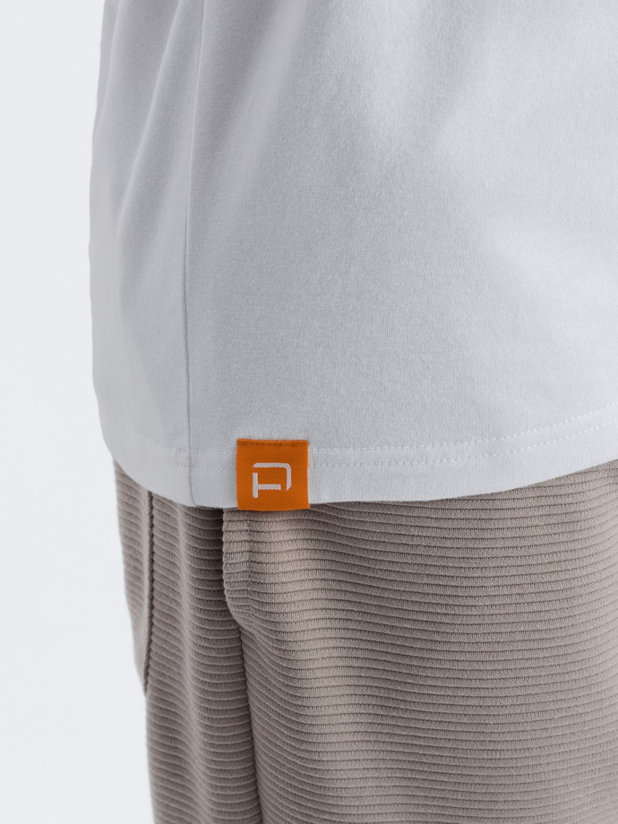 Men's reglan cotton t-shirt - gray and white V2 S1623