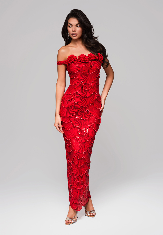 Evening dress LA-OM-DLR238 red