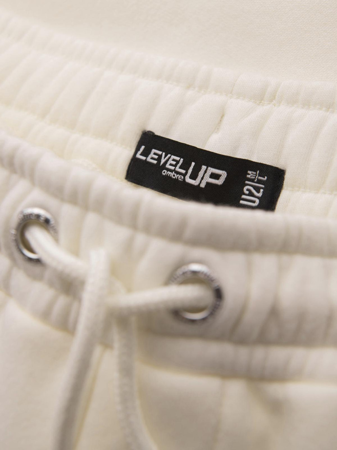 Unisex sweat shorts with drawstring waist - cream V2 OU-SRBC-0101