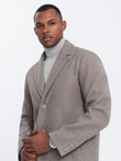 Men's lightweight single-breasted coat - light brown V4 OM-COWC-0104