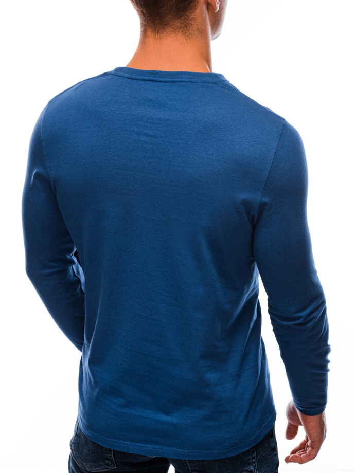 Longsleeve męski bez nadruku L59 - niebieski