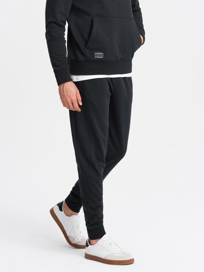 BASIC men's cotton sweatpants joggers - black V9 OM-PABS-0174