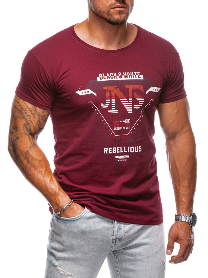 Men's printed t-shirt S2021 - dark red