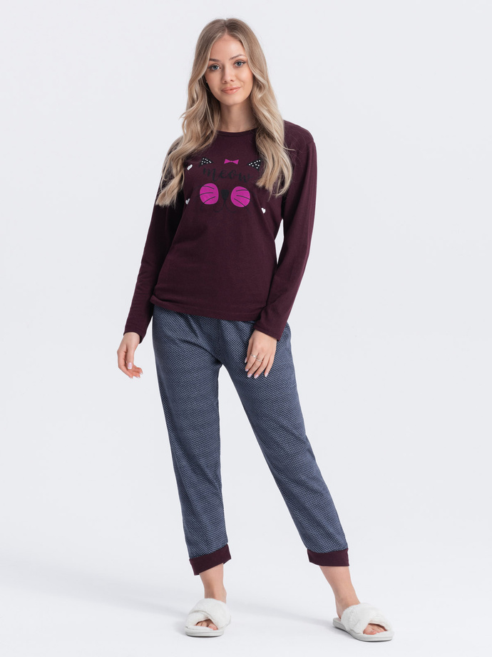 Women's pyjamas ULR262 - dark red