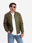 Men's embossed bomber jacket - olive V2 OM-JALP-0196