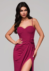 Evening dress LA-OM-DLR145 - dark red