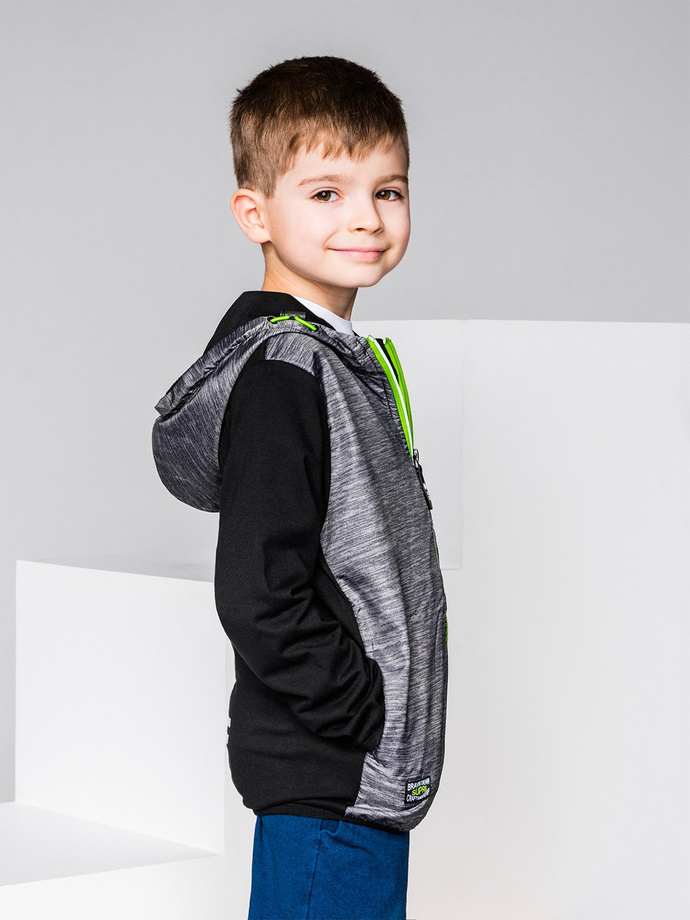 Boy's hoodie with zipper - dark grey KB008