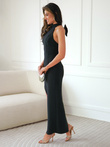 Women's maxi dress with built-in neckline ANNE DLR186 - black