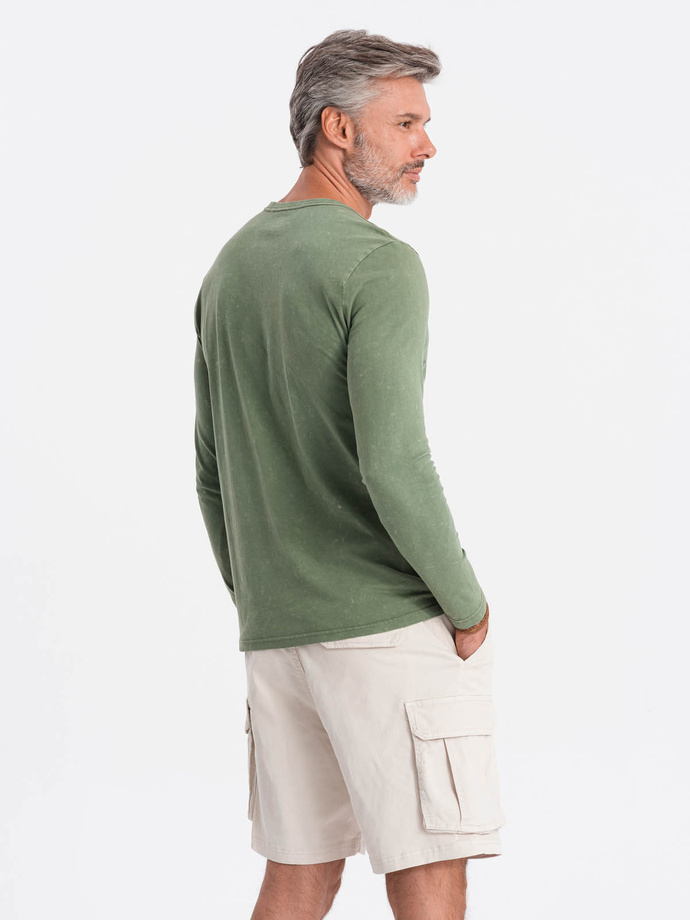 Men's unprinted longsleeve - olive V2 L131