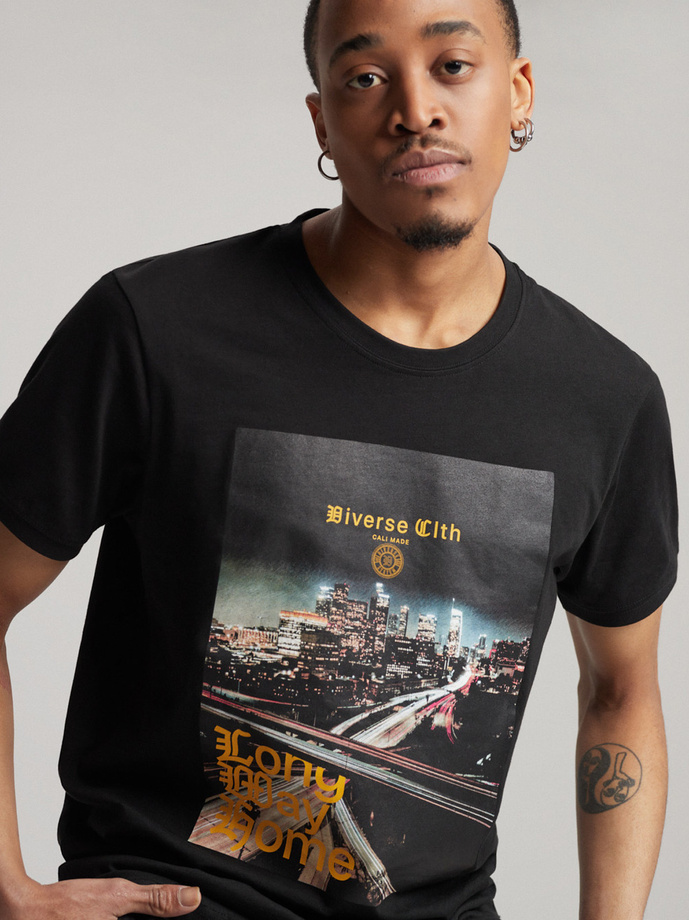 Men's printed T-shirt JACKALSS C S1820 - black