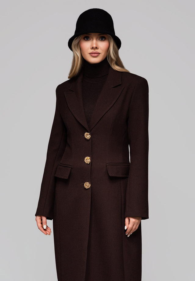 Women's waist coat with gold buttons LARICA OW-COLC-0103 v2 - brown