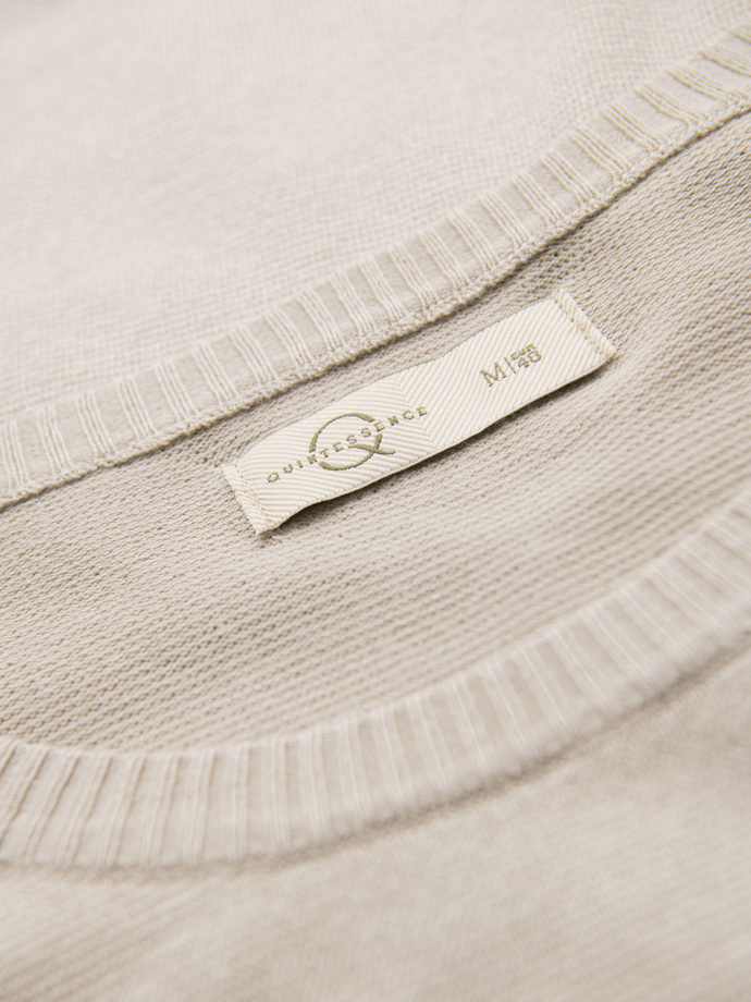 Klasyczna dzianinowa koszulka męska ze ściągaczami– jasnoszara V3 OM-TSCT-0252