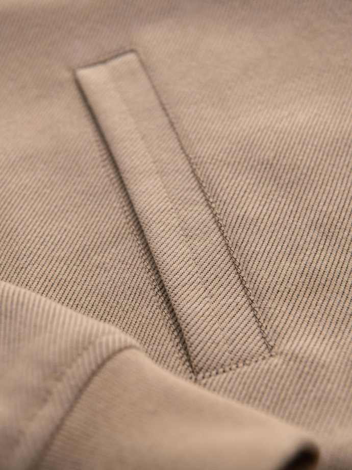 Męska kurtka bomberka z raglanowym rękawem – ciepłobeżowa V2 OM-JANP-0159