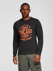 Men's collegiate print sweatshirt - dark brown V2 OM-SSPS-0154