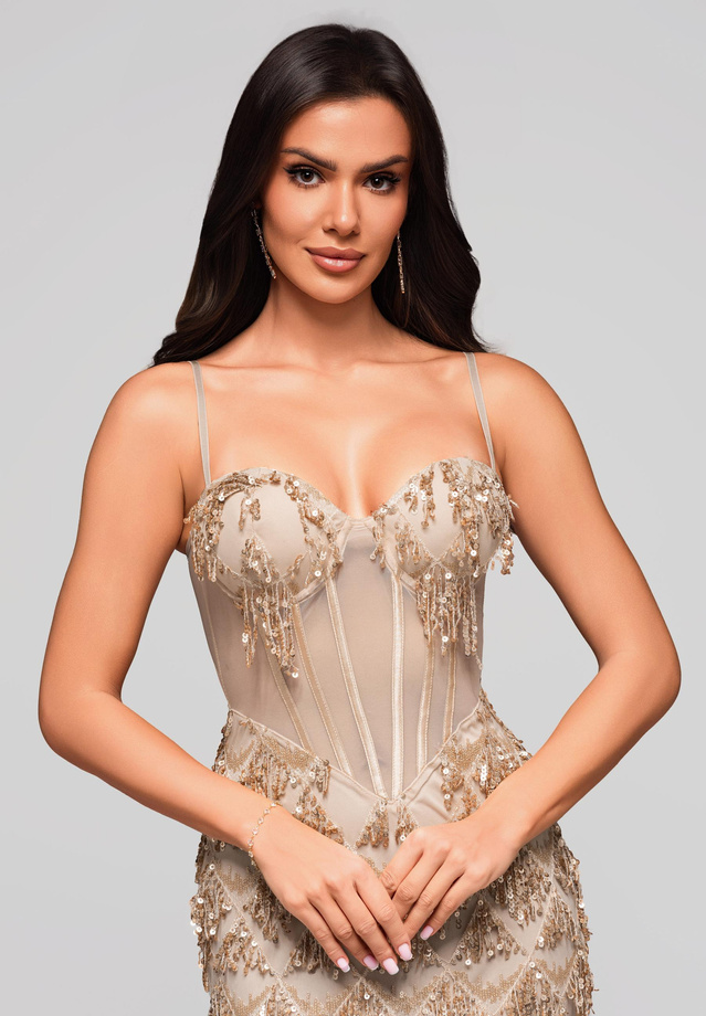 Evening dress LA-OM-DLR204 - gold